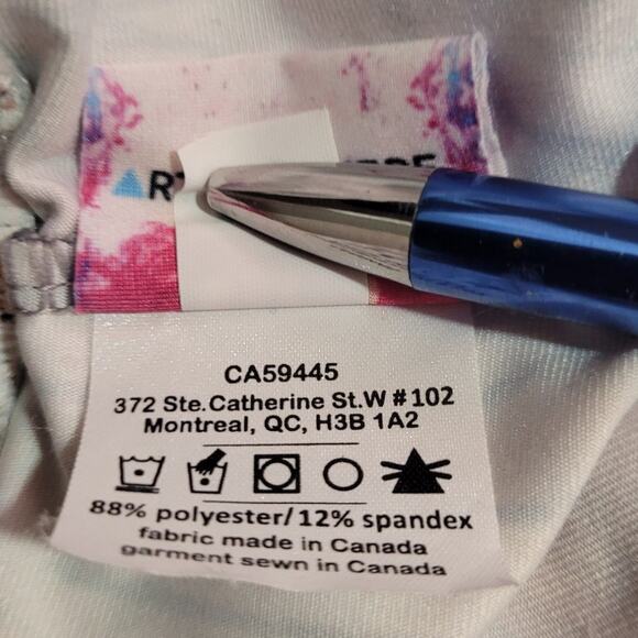 ART OF WEAR Pastel Watercolor  Floral Leggings Women's XS Artsy Colorful Unique - Picture 7 of 8